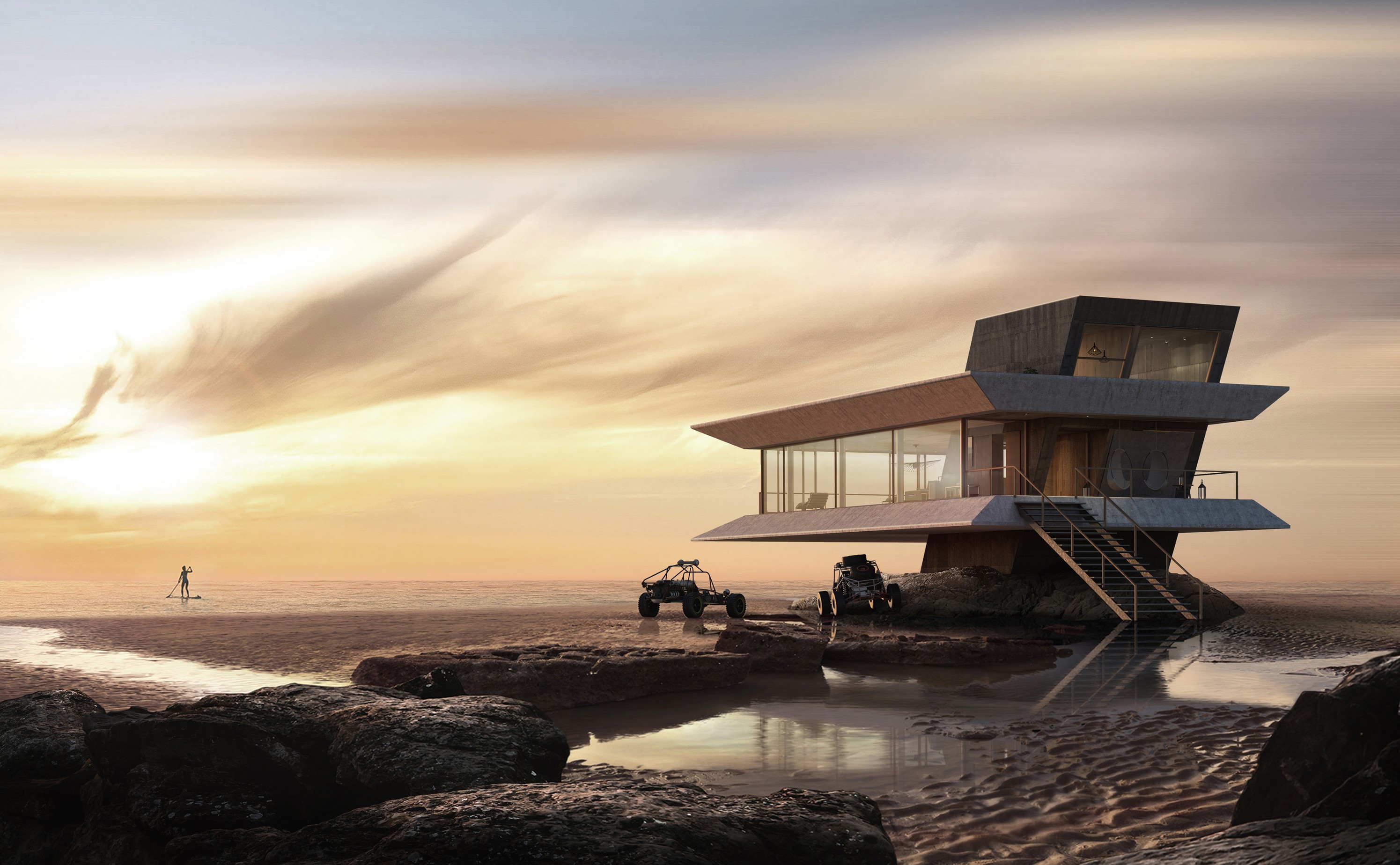 This futuristic beach  house  design  by Atelier Monolit 
