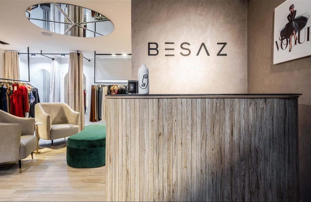 A view of the reception area in Besaz Boutique.